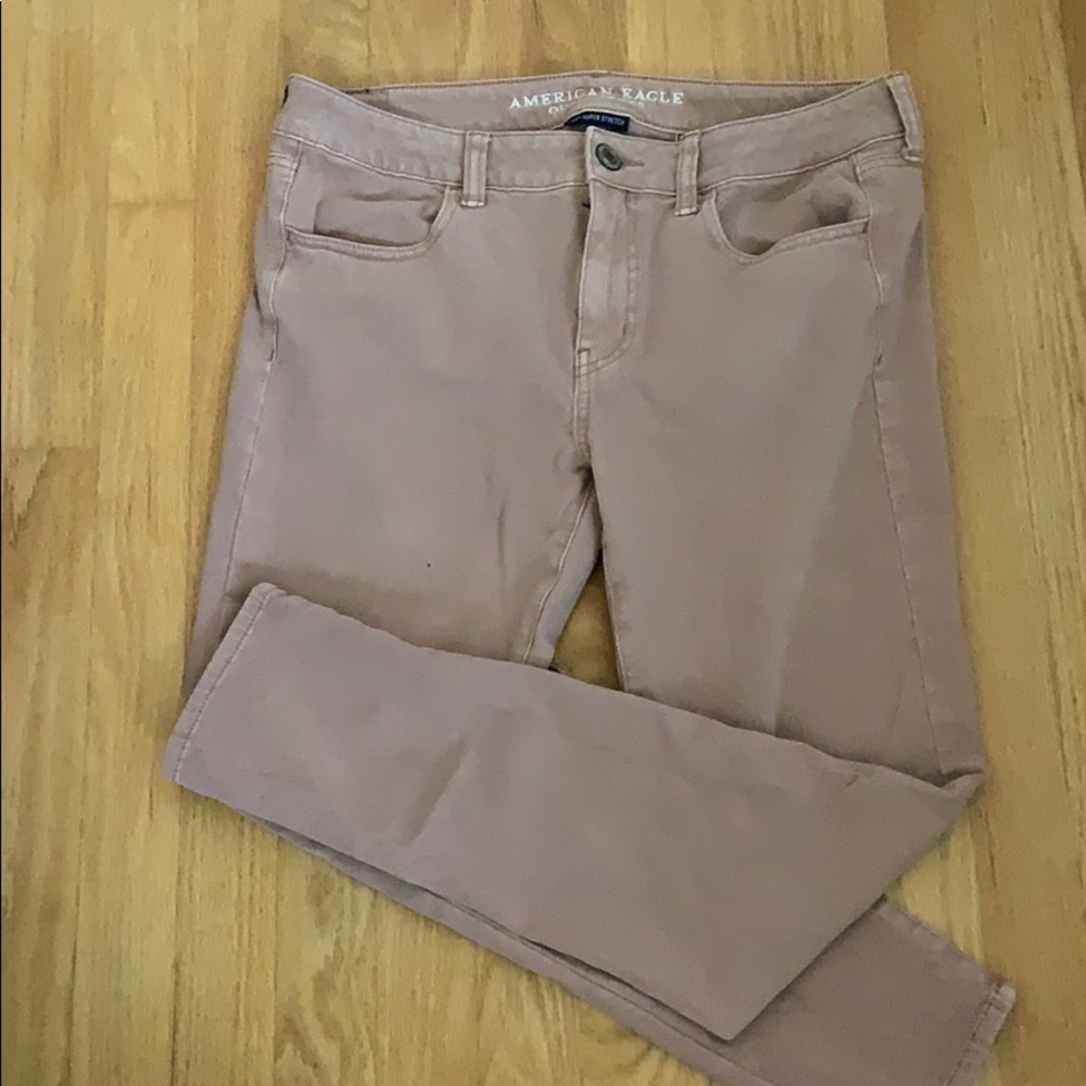 Blush colored American eagle jeans